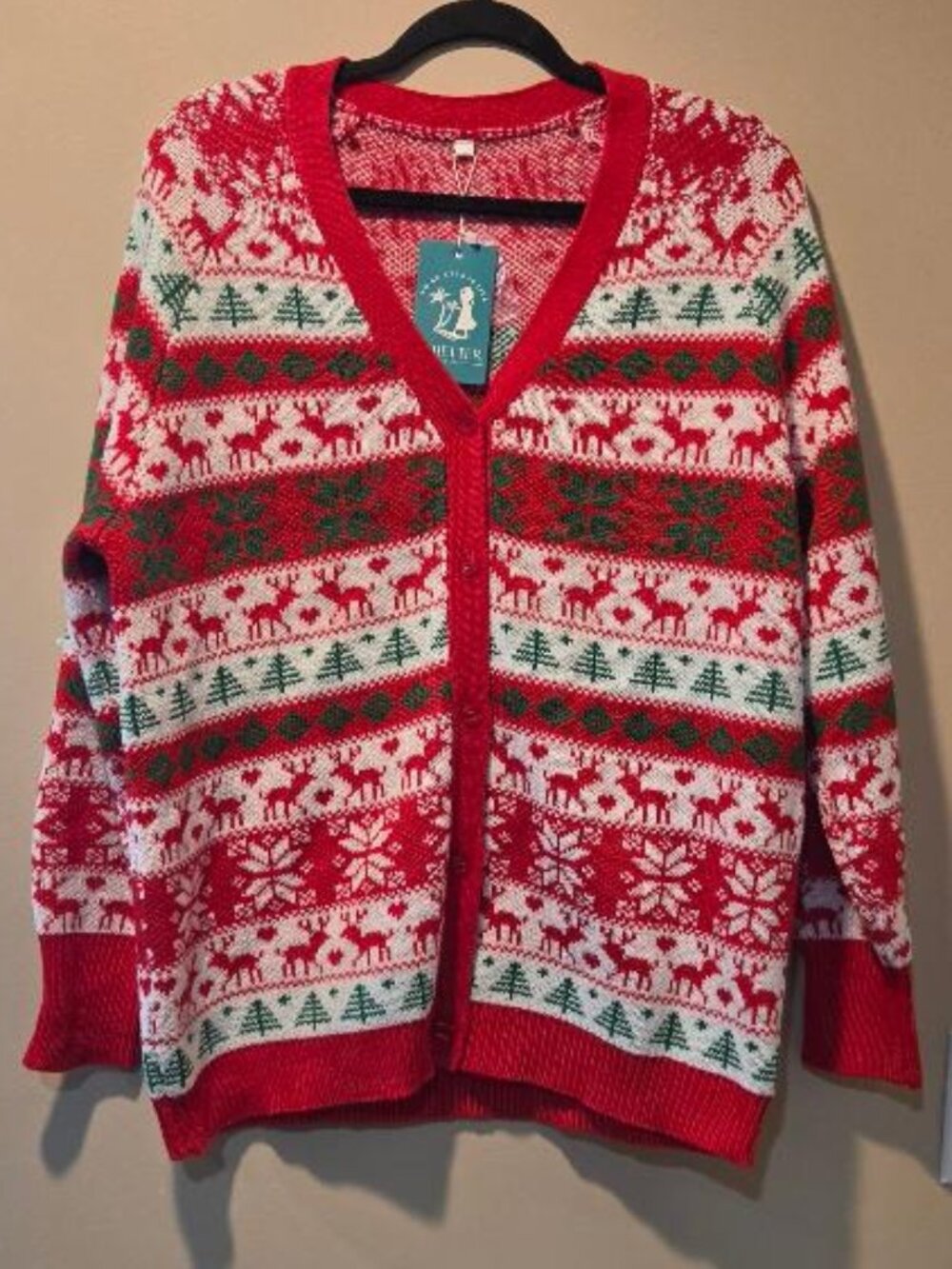 Lilbetter Festive Fair Isle Christmas Cardigan Christmas Sweater